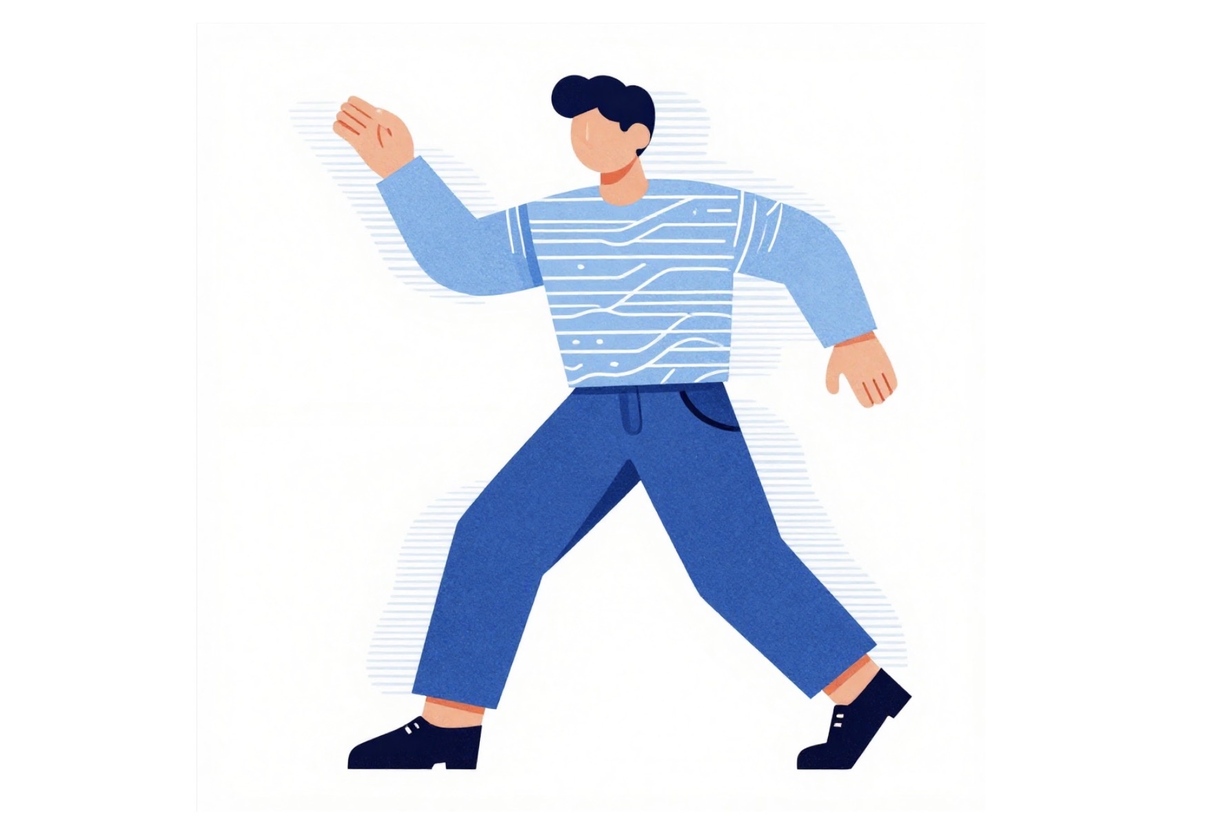 A person in motion, representing the embodied mind